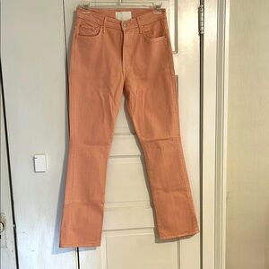 MOTHER Flare Jeans in Soft Peach